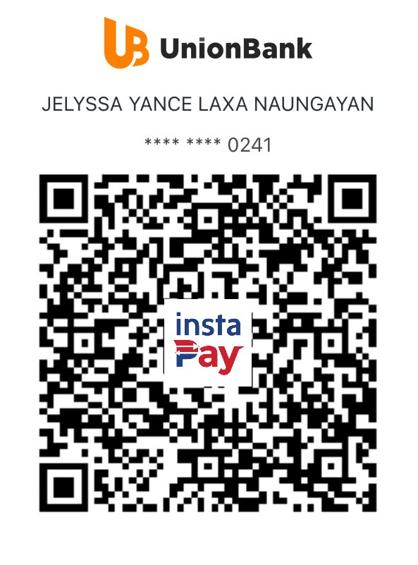 UnionBank InstaPay QR with Jelyssa Yance Laxa Naungayan and account ending 0241